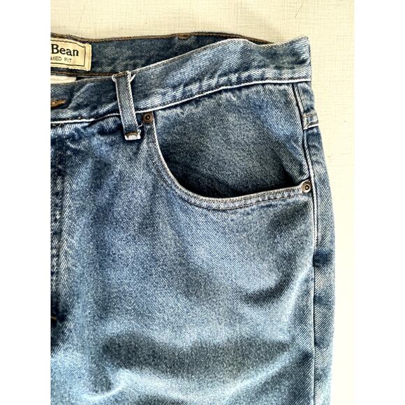 LL Bean 38x32 Relaxed Fit Jeans Cotton Flannel Lined Denim Durable Warm Winter - Picture 5 of 16